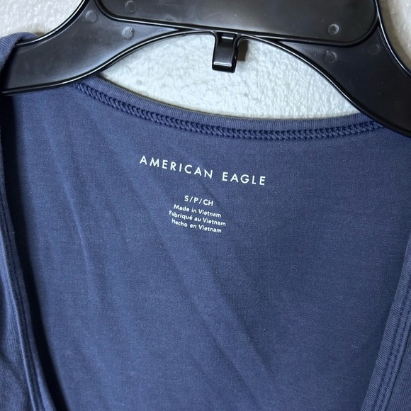 American Eagle Women Blue Crop‎ top size small - Picture 3 of 8